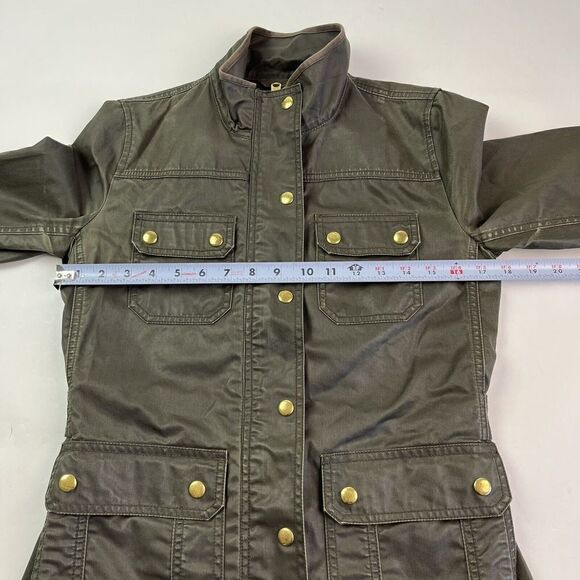 J Crew Downtown Field Chore Jacket XS Mossy Brown Barn Waxed Cotton Preppy - Picture 12 of 16